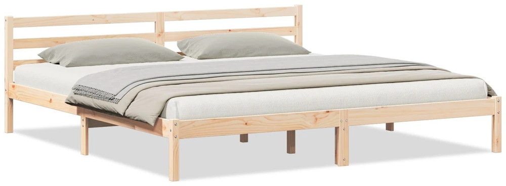 Lova Lovos rėmas Ruda 215,5 x 185,5 x 69,5 cm Kietas pušies medis