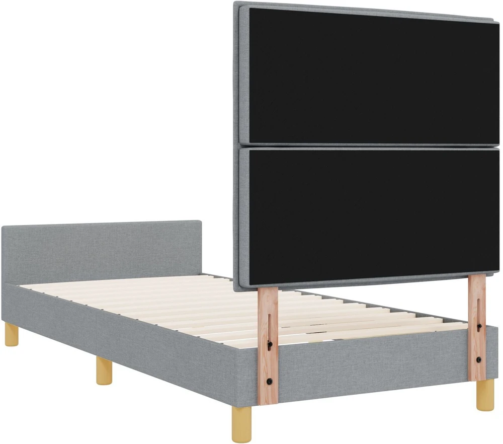 Lovos rėmas su galvūgalio Šviesiai pilka 100 x 200 cm audinys