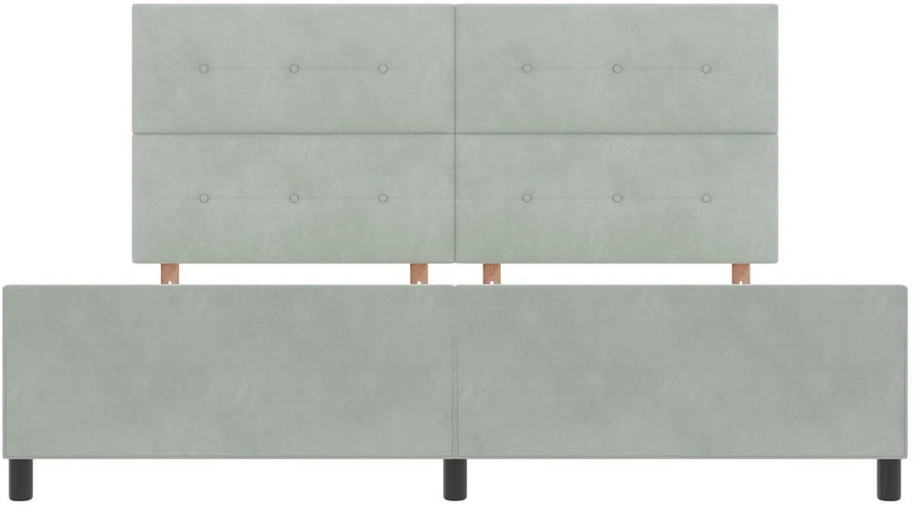 Kiemas lova su galvūgalio Šviesiai pilka 200 x 200 cm Aksomas
