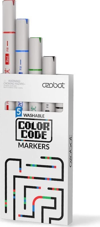 „Ozobot Ozobot“ spalvų kodo žymekliai, 5 vnt. pakuotė – plaunami