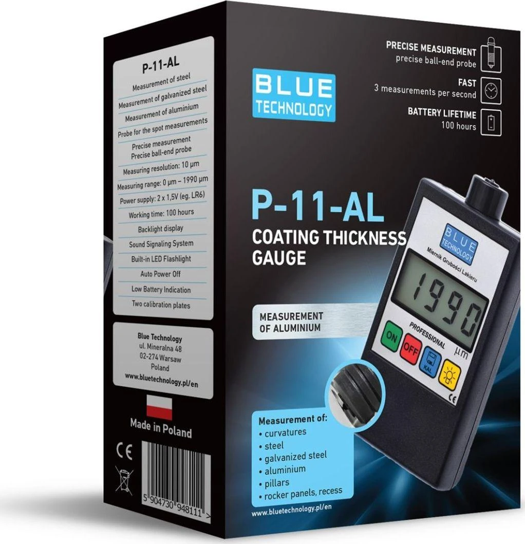 Blue Technology Dažų storio matuoklis P-11-AL