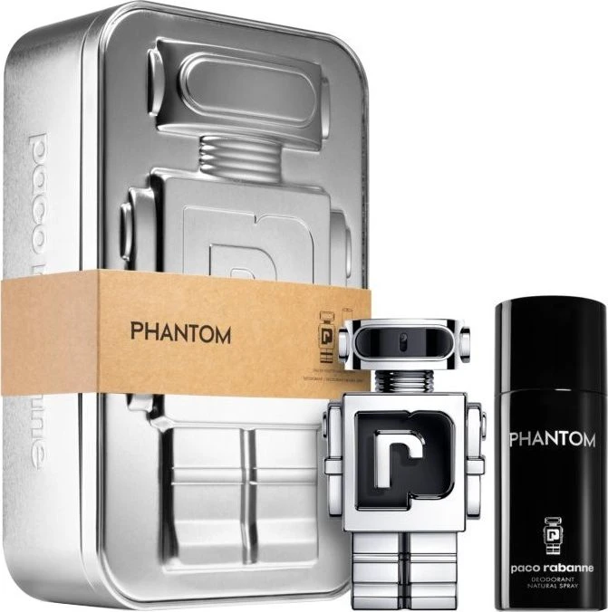 Set Paco Rabanne: Phantom Eau De Toilette For Men, 100 ml + Phantom Dezodorantas Purškiklis For Men, 150 ml