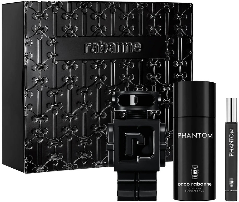 Set Paco Rabanne: Phantom In Raudona Eau De Parfum For Men, 100 ml + Phantom In Raudona Dezodorantas Purškiklis For Men, 150 ml