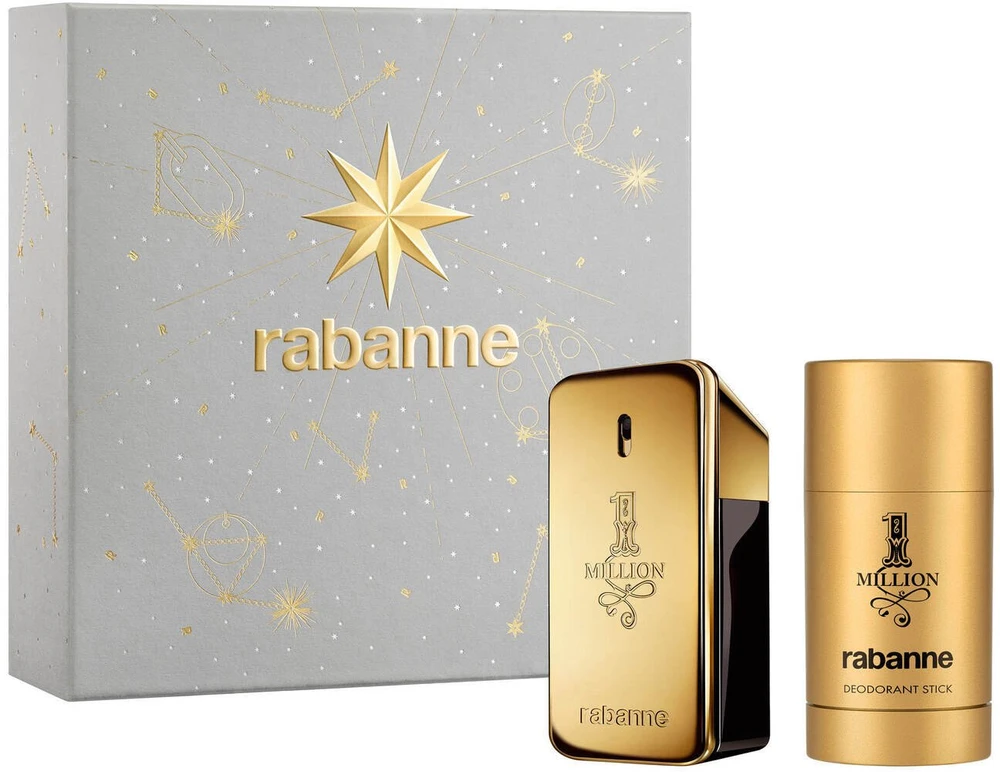 Set Paco Rabanne: 1 Million Eau De Toilette For Men, 50 ml + 1 Million Dezodorantas Stick For Men, 75 ml