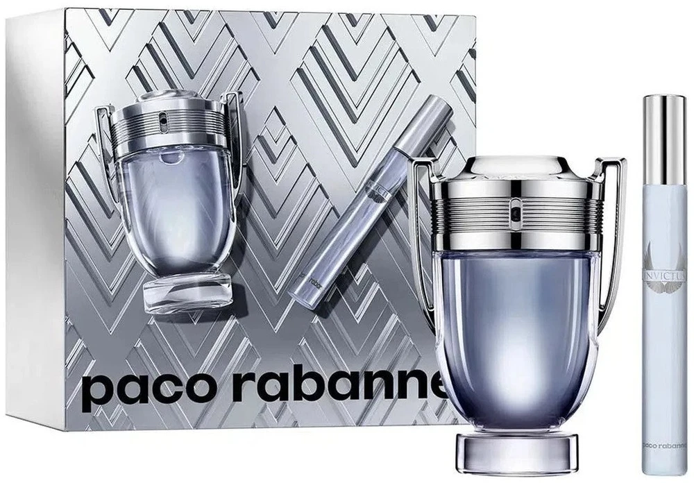 Paco Rabanne Invictus rinkinys tualetinio vandens purškiklis 100 ml + tualetinio vandens purškiklis 10 ml