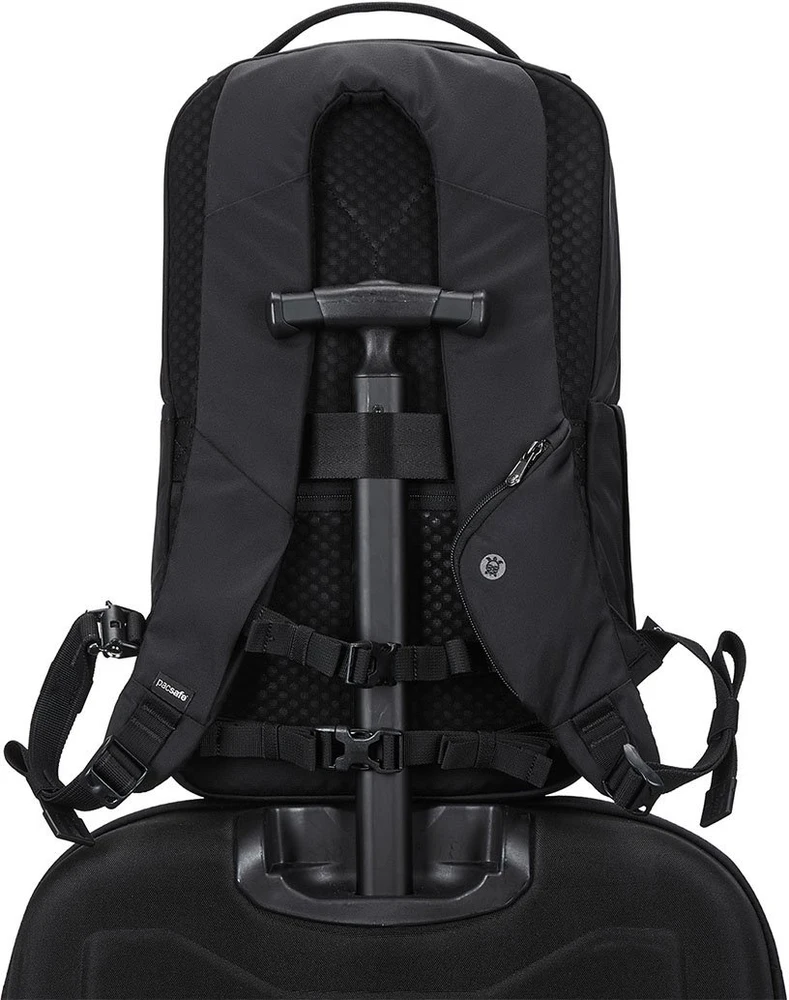Antivagystinė nešiojamojo kompiuterio kuprinė Pacsafe Vibe 20, 20 l, iki 16", juoda, su RFID apsauga
