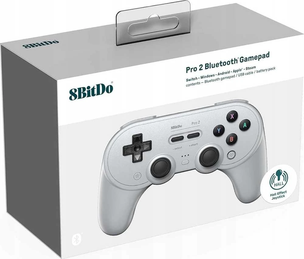 8BitDo PRO 2 Gamepad Hall Ed Belaidis pultelis | Pilkas