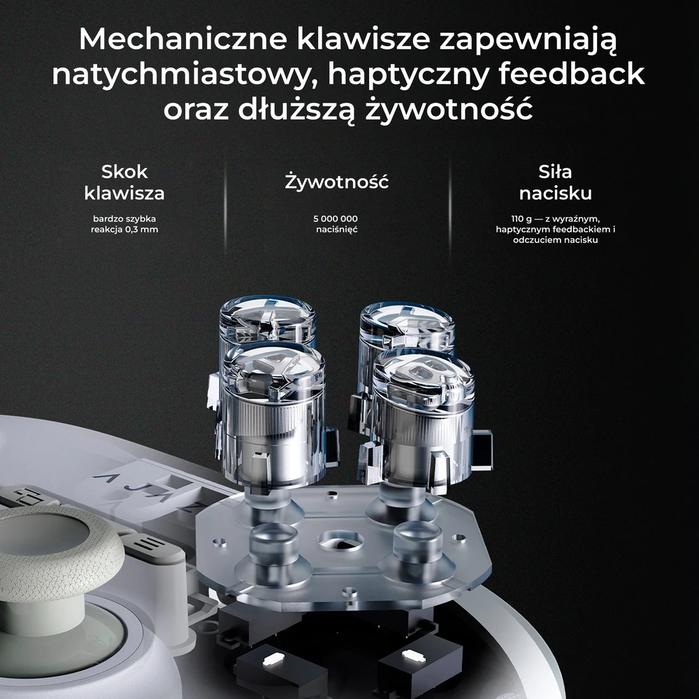 Ajazz Belaidis žaidimų pultas GP100 (Switch/PC/iOS/Android) RGB baltas