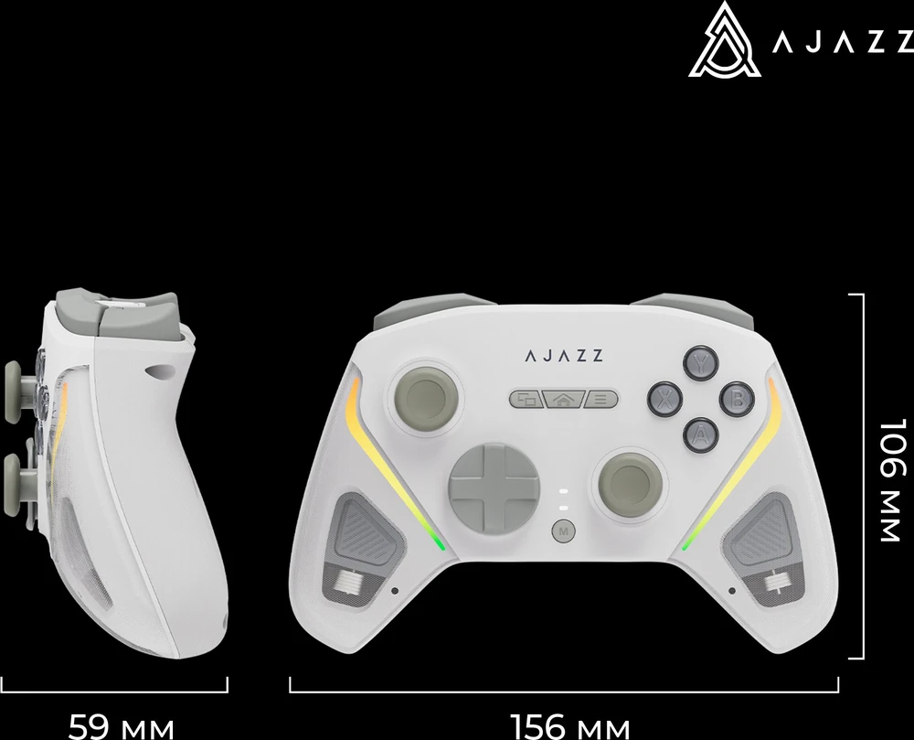 Ajazz Belaidis žaidimų pultas GP100 (Switch/PC/iOS/Android) RGB baltas