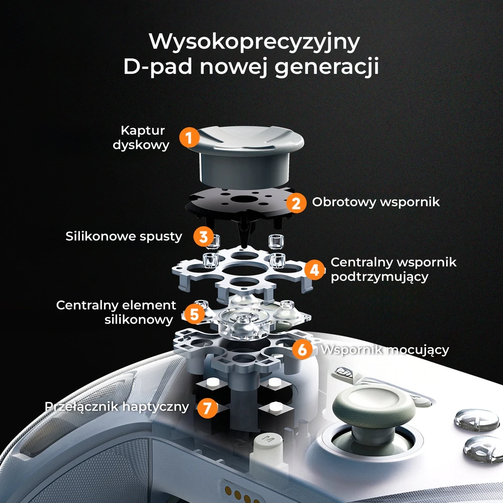 Ajazz Belaidis žaidimų pultas GP100 (Switch/PC/iOS/Android) RGB baltas