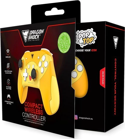 Carruzzo Dragonshock PopTop Compact Oranžinė, Raudona, Geltona „Bluetooth“ Žaidimų pultelis Nintendo Switch