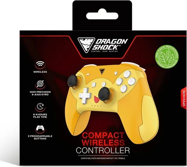 Carruzzo Dragonshock PopTop Compact Oranžinė, Raudona, Geltona „Bluetooth“ Žaidimų pultelis Nintendo Switch