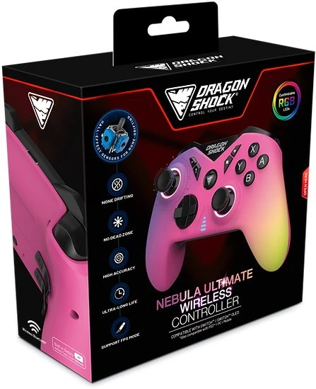 Carruzzo Dragonshock Nebula Ultimate Multi spalvos „Bluetooth“ Žaidimų pultelis Nintendo Switch