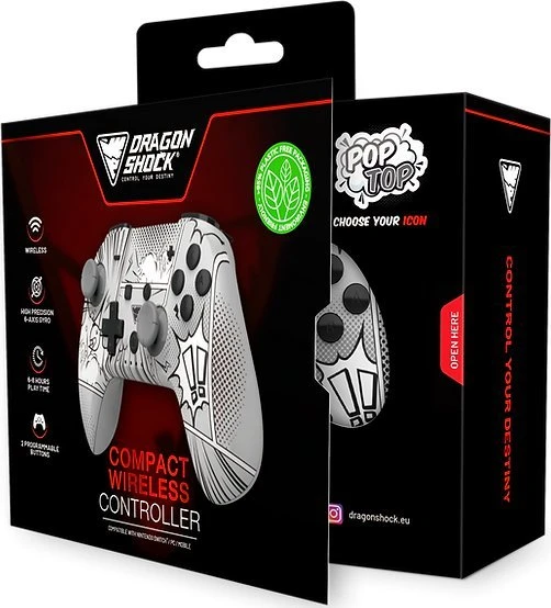 Carruzzo Dragonshock PopTop Compact Multi spalvos „Bluetooth“ Žaidimų pultelis Nintendo Switch