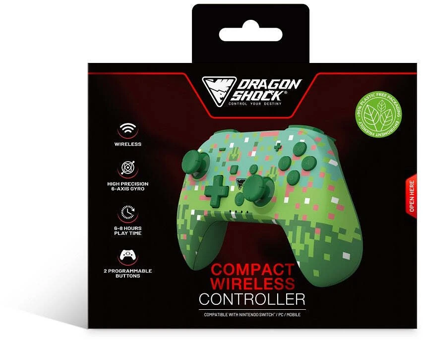 Carruzzo Dragonshock PopTop Žalia, Tamsiai Žalia, Rožinė, Balta „Bluetooth“ Žaidimų pultelis Analoginis / skaitmeninis Nintendo Switch, PC