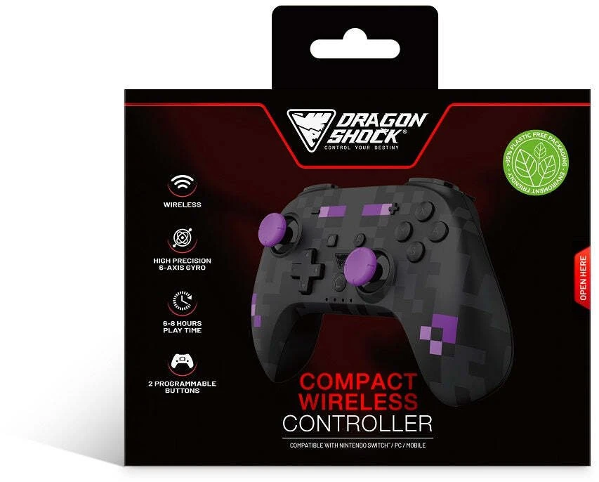 Carruzzo Dragonshock PopTop Juoda, Violetinė „Bluetooth“ Žaidimų pultelis Analoginis / skaitmeninis Nintendo Switch, PC