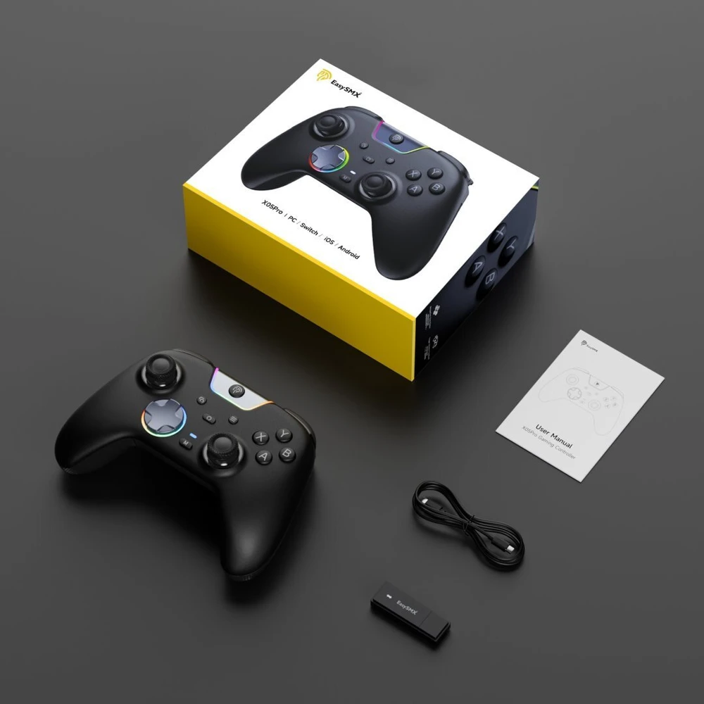 EasySMX belaidis žaidimų pultas su RGB apšvietimu, tinka PC, Switch, Android, iOS, X05PRO