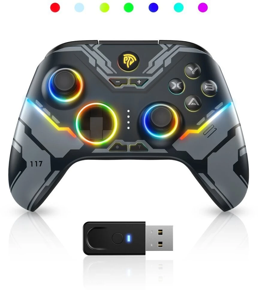 „EasySMX Pad“ belaidis kilimėlis „EasySMX X15“ kompiuteriui / „Switch“ / „iOS“ / „Android“ / „Steam Deck“, juodas