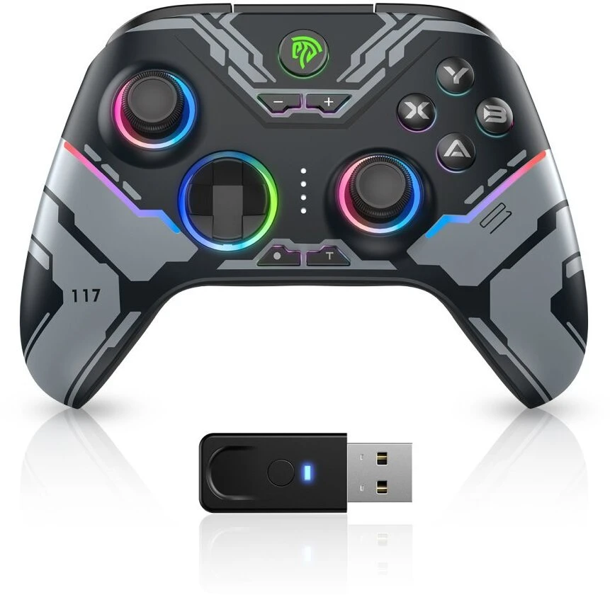 „EasySMX Pad“ belaidis kilimėlis „EasySMX X15“ kompiuteriui / „Switch“ / „iOS“ / „Android“ / „Steam Deck“, juodas
