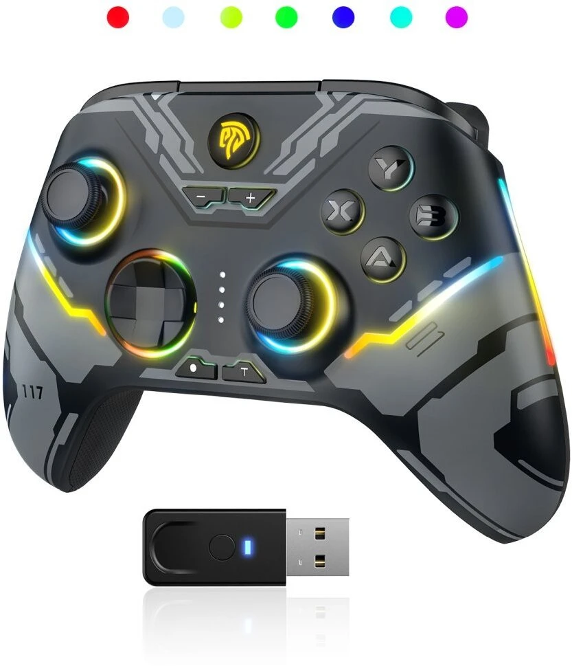 „EasySMX Pad“ belaidis kilimėlis „EasySMX X15“ kompiuteriui / „Switch“ / „iOS“ / „Android“ / „Steam Deck“, juodas