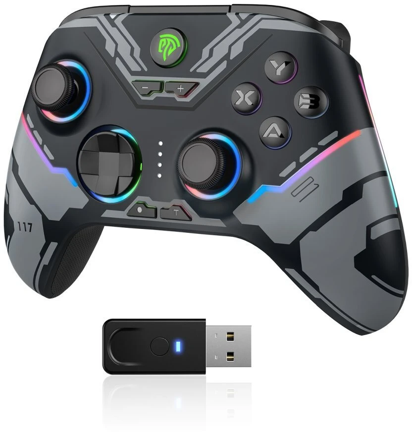 „EasySMX Pad“ belaidis kilimėlis „EasySMX X15“ kompiuteriui / „Switch“ / „iOS“ / „Android“ / „Steam Deck“, juodas