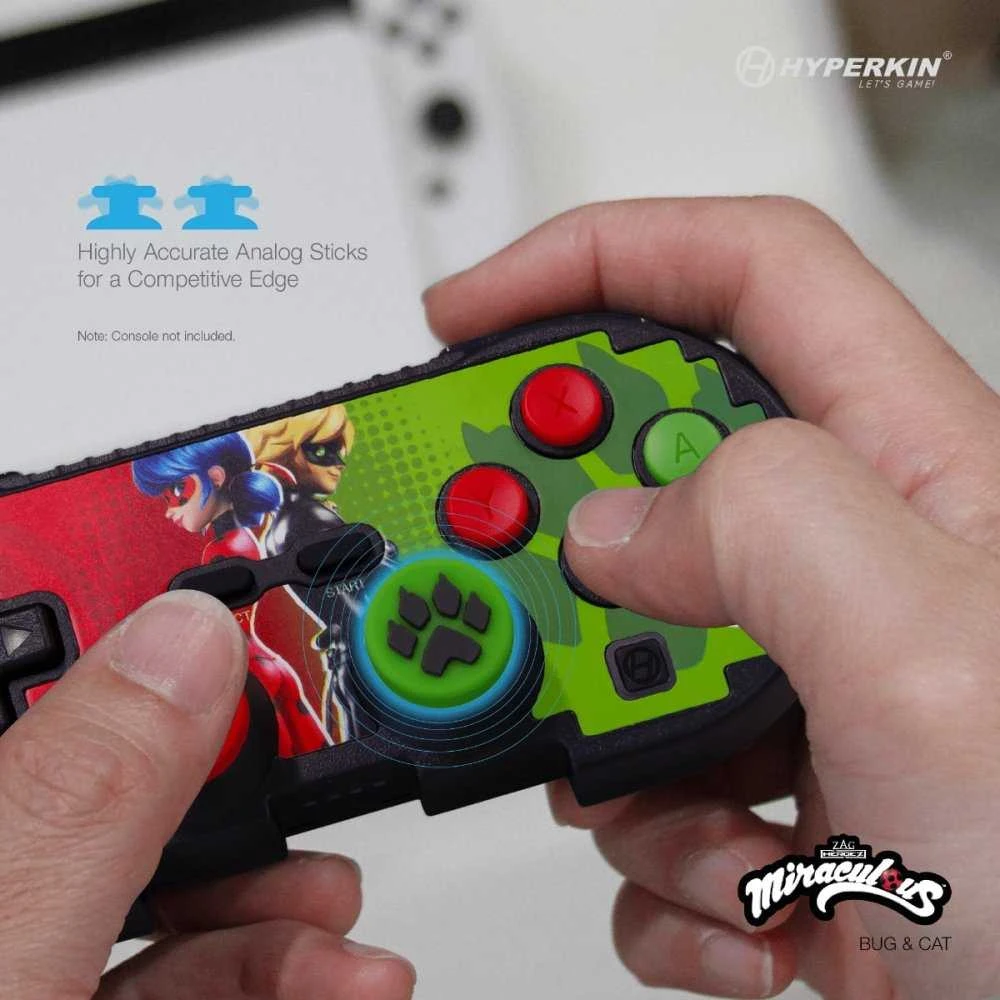 Carruzzo Hyperkin Pixel Art Žalia, Raudona „Bluetooth“ Žaidimų pultelis Nintendo Switch, Nintendo Switch Lite, „Nintendo Switch“ OLED