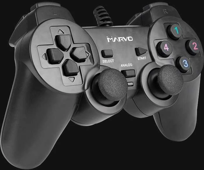 Žaidimų pultelis Marvo GT-006, 15 mygtukų, USB, juodas, vibruojantis, EOL