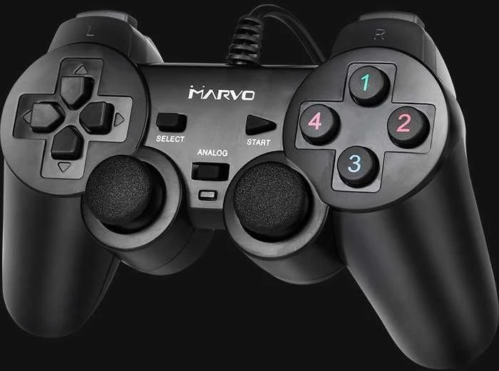 Žaidimų pultelis Marvo GT-006, 15 mygtukų, USB, juodas, vibruojantis, EOL