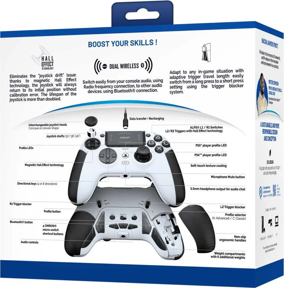 Nacon PS5 Revolution 5 Pro valdiklis baltas