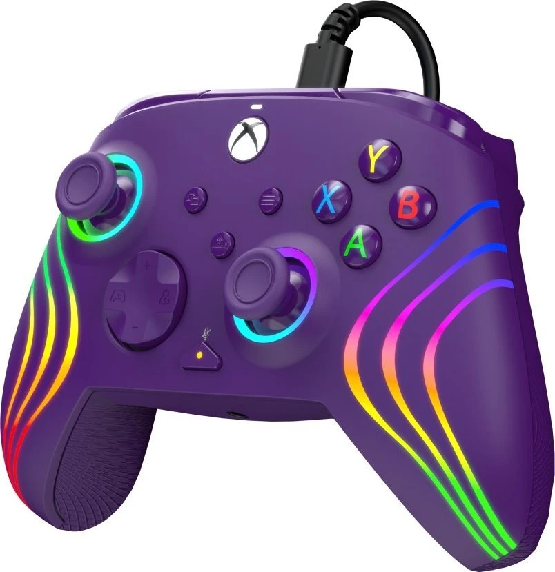 PDP Afterglow Wave Violetinės spalvos laidinis valdiklis skirtas XBOX Serijos X S & PC