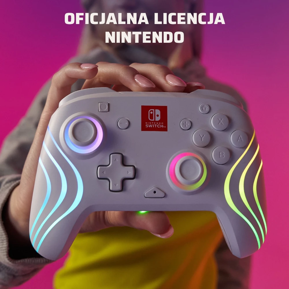 PDP Nintendo Switch baltas belaidis valdiklis (Afterglow Wave)