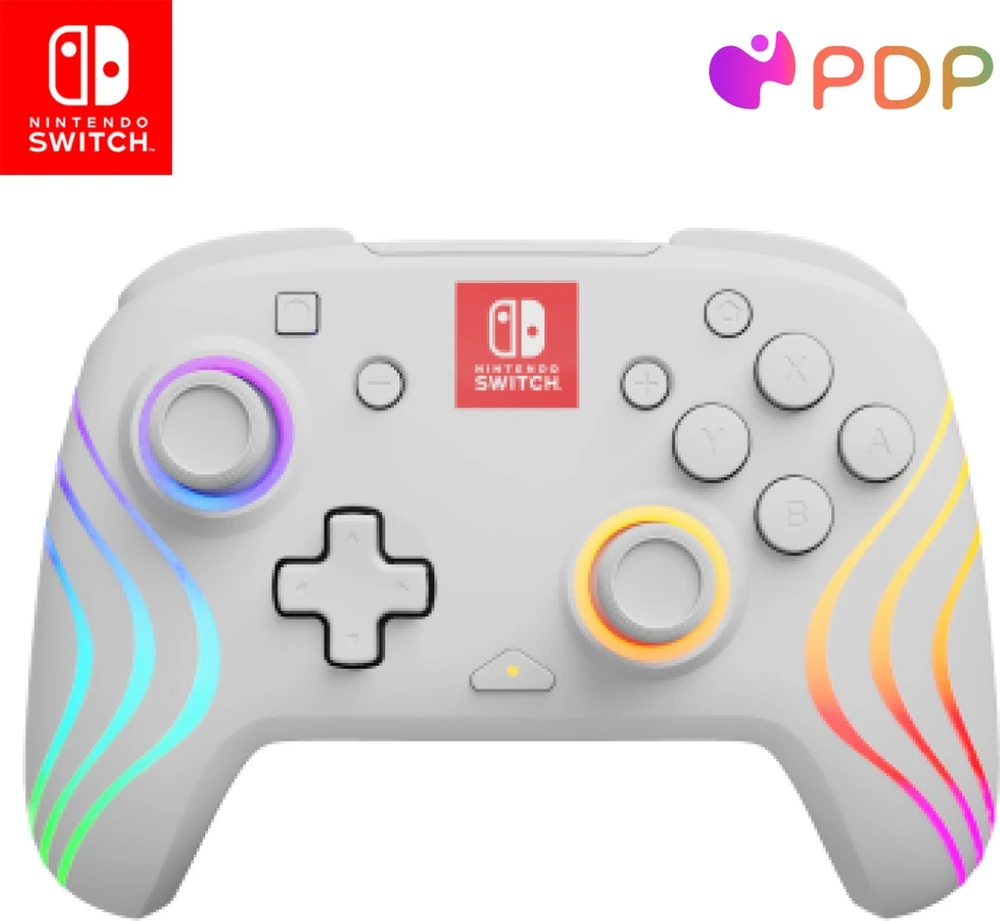 PDP Nintendo Switch baltas belaidis valdiklis (Afterglow Wave)