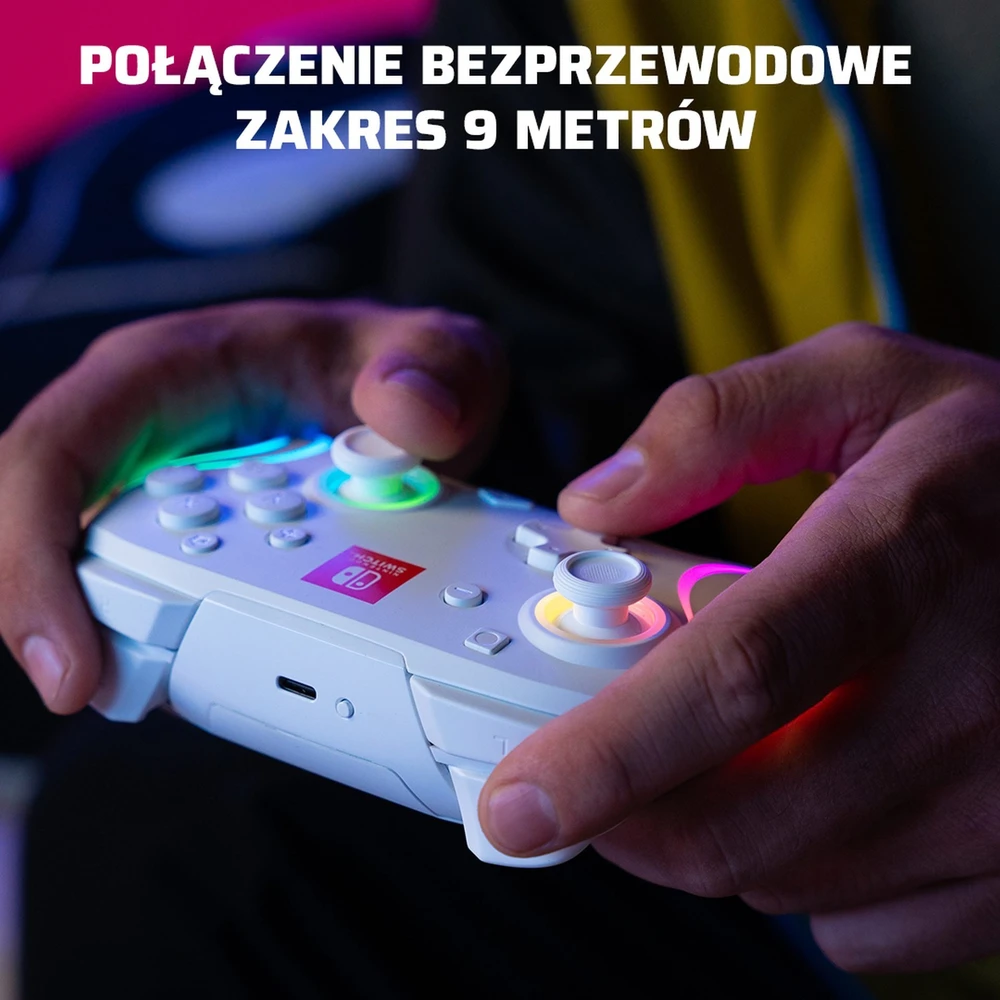 PDP Nintendo Switch baltas belaidis valdiklis (Afterglow Wave)