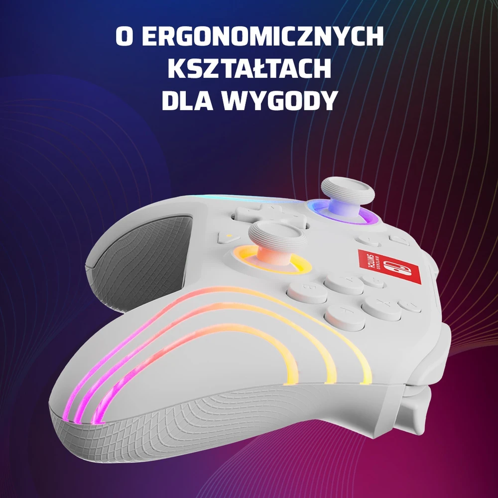 PDP Nintendo Switch baltas belaidis valdiklis (Afterglow Wave)
