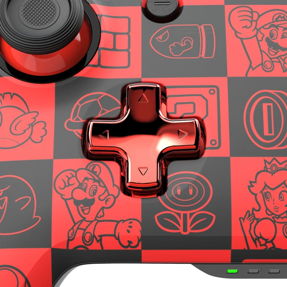 PDP REMATCH GLOW Belaidis valdiklis skirtas Nintendo Switch | Super Mario Icon | Juoda/Raudona