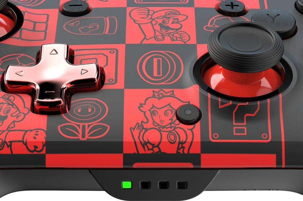 PDP REMATCH GLOW Belaidis valdiklis skirtas Nintendo Switch | Super Mario Icon | Juoda/Raudona