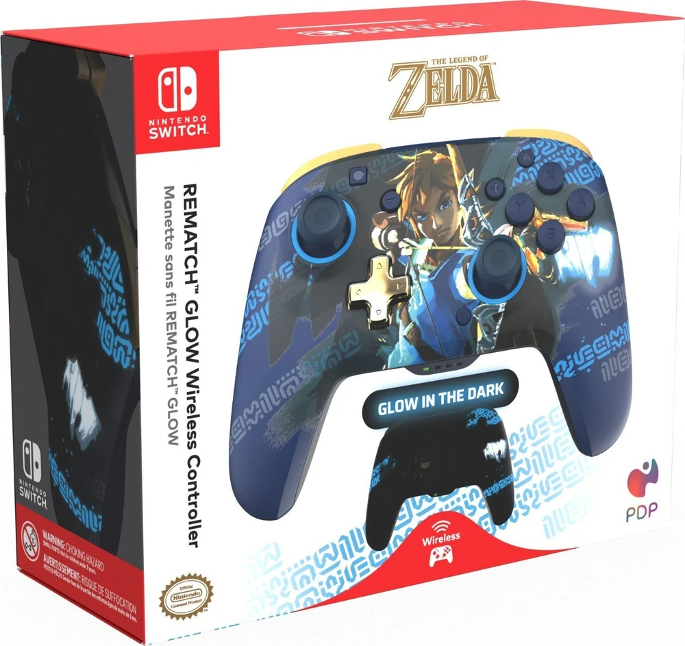 PDP Rematch Enhanced Belaidis valdiklis skirtas Nintendo Switch - Link Hero (Švytintis tamsoje)