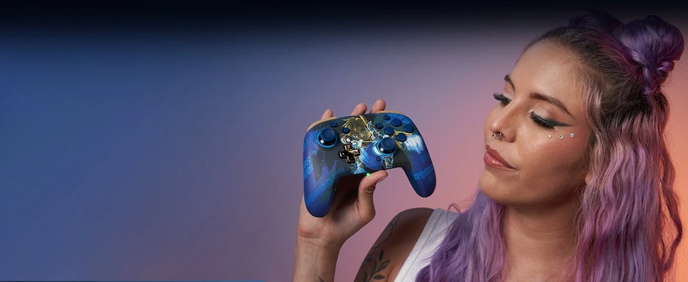 PDP Rematch Enhanced Belaidis valdiklis skirtas Nintendo Switch - Link Hero (Švytintis tamsoje)
