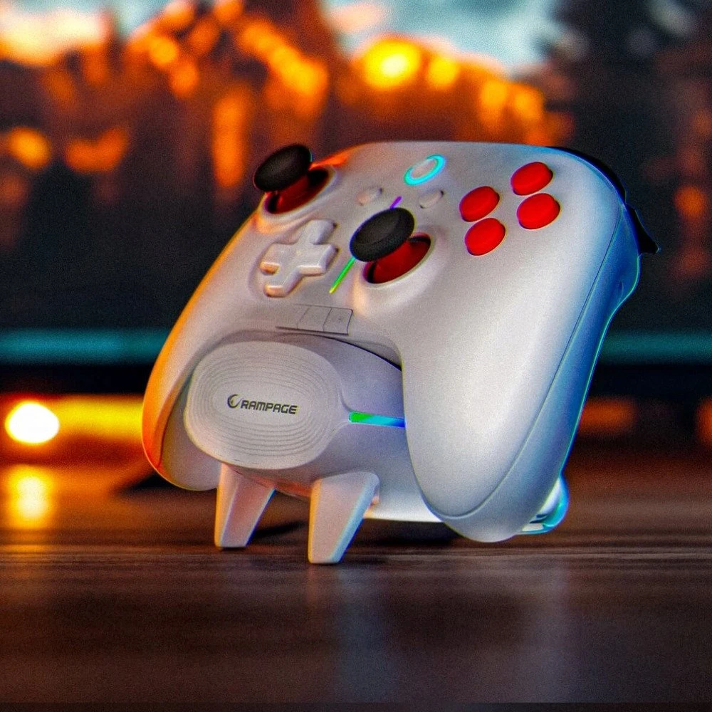„Rampage Hydra Pro Pad“ kilimėlis RGB 2.4G, magnetiniai paleidikliai su Balta įkrovimo stotele