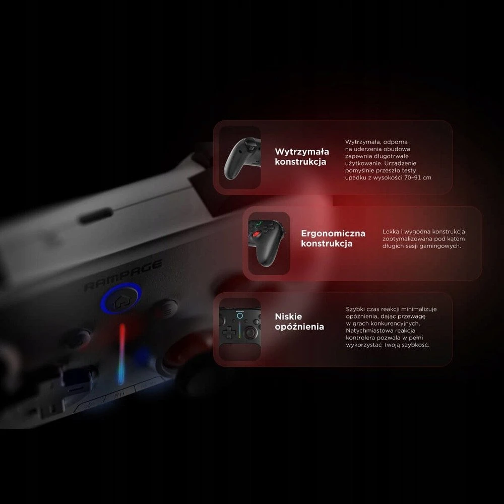 „Rampage Hydra Pro Pad“ kilimėlis RGB 2.4G, magnetiniai paleidikliai su Balta įkrovimo stotele