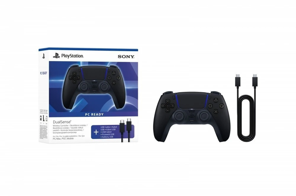 Sony „Dualsense“ belaidis valdiklis, juodas, USB, kompiuteris