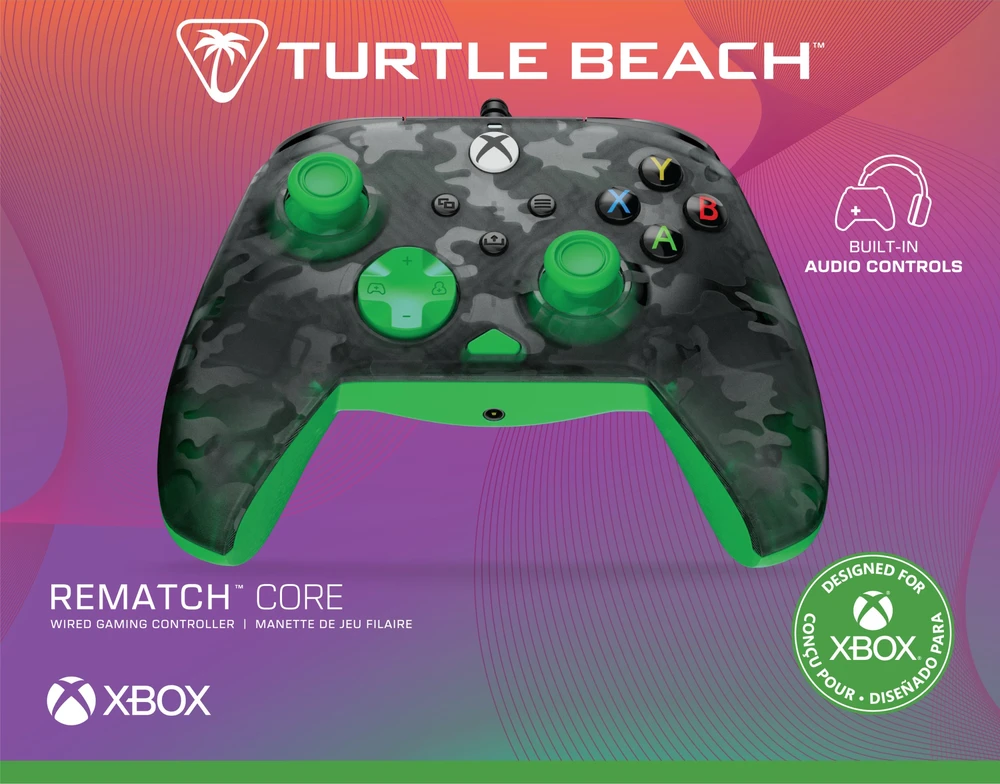 Turtle Beach Rematch Core Laidinis Žaidimų valdiklis | Ghost Camo Juoda/Žalia | XBOX