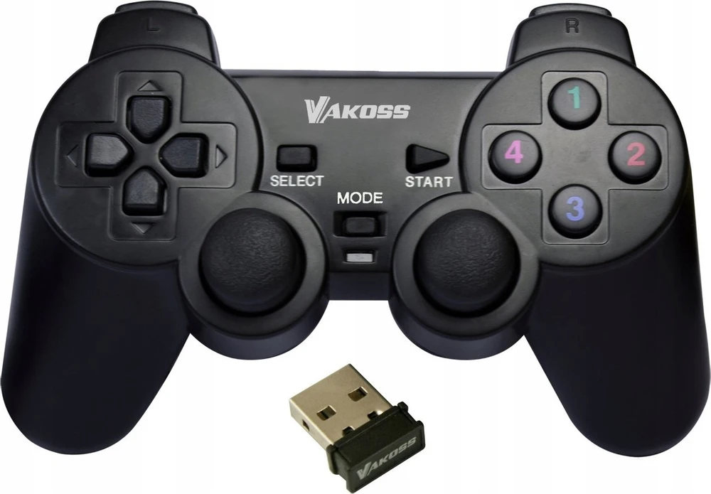 „Vakoss GP-4705BK“ žaidimų valdiklis, Juodas, RF žaidimų pultas, analoginis / skaitmeninis, kompiuteris, „PlayStation 3“