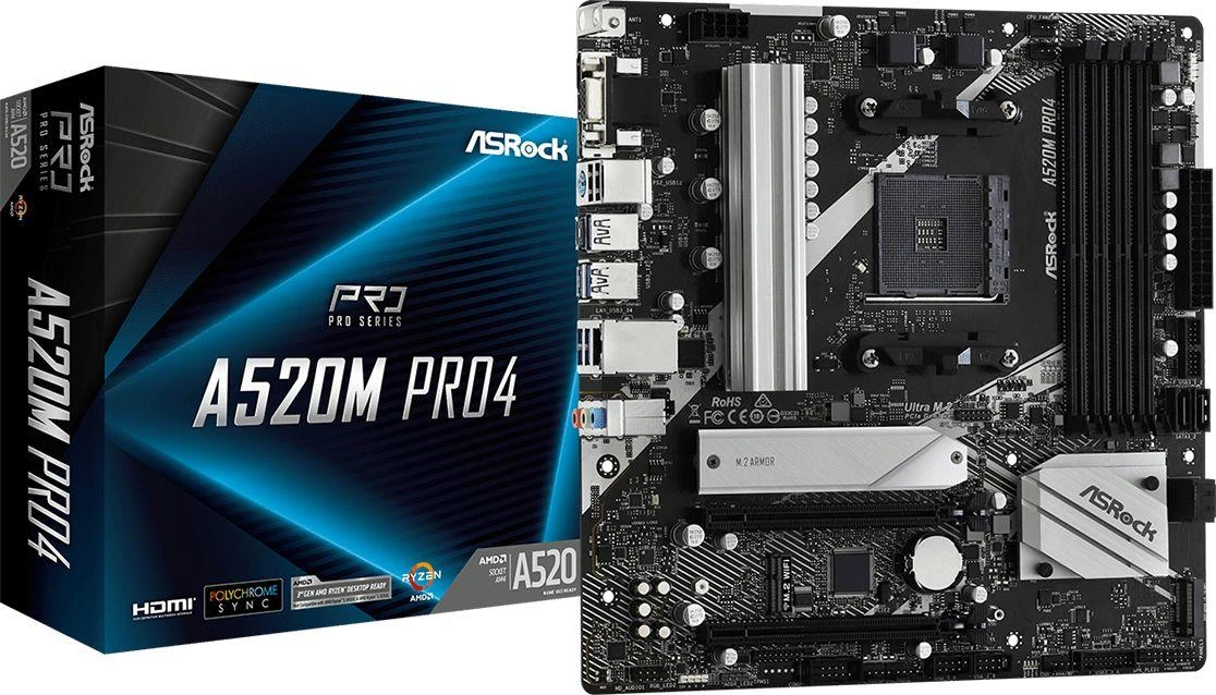 ASROCK A520M PRO4 AM4 2xDDR4 mATX MB