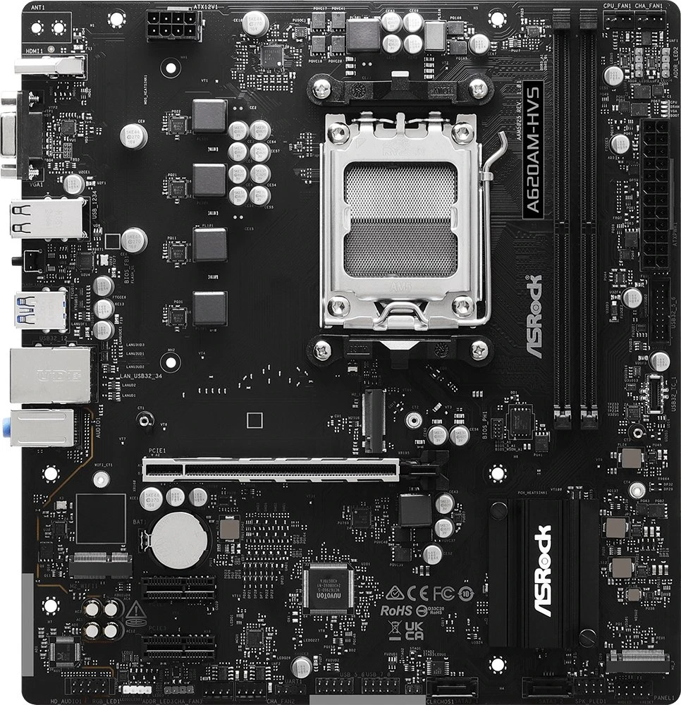 Asrock A620AM-HVS AMD A620A Lizdas AM5 mikro ATX