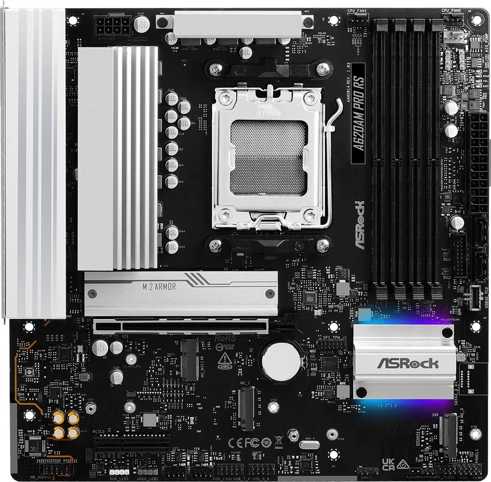 Pagrindinė plokštė ASRock A620AM Pro RS AM5 mATX HDMI/DP DDR5