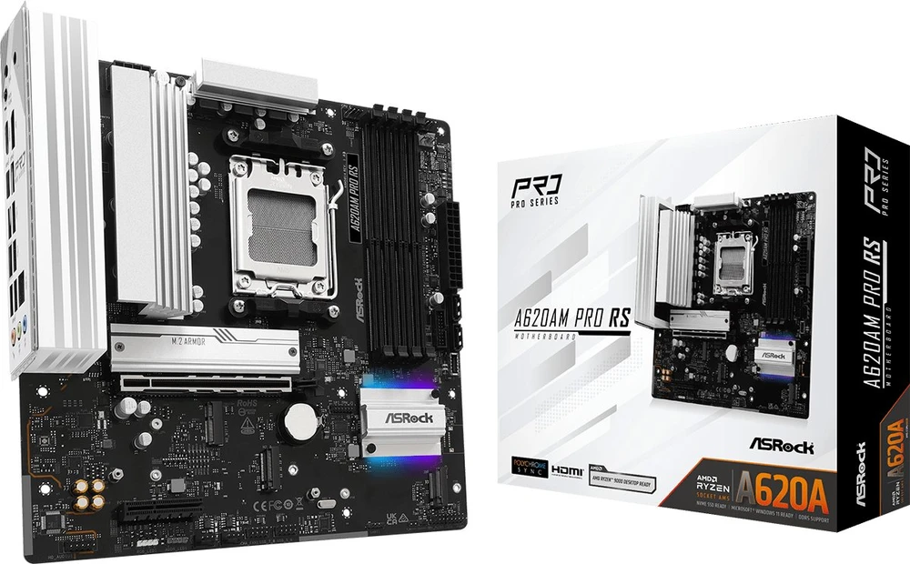 Pagrindinė plokštė ASRock A620AM Pro RS AM5 mATX HDMI/DP DDR5