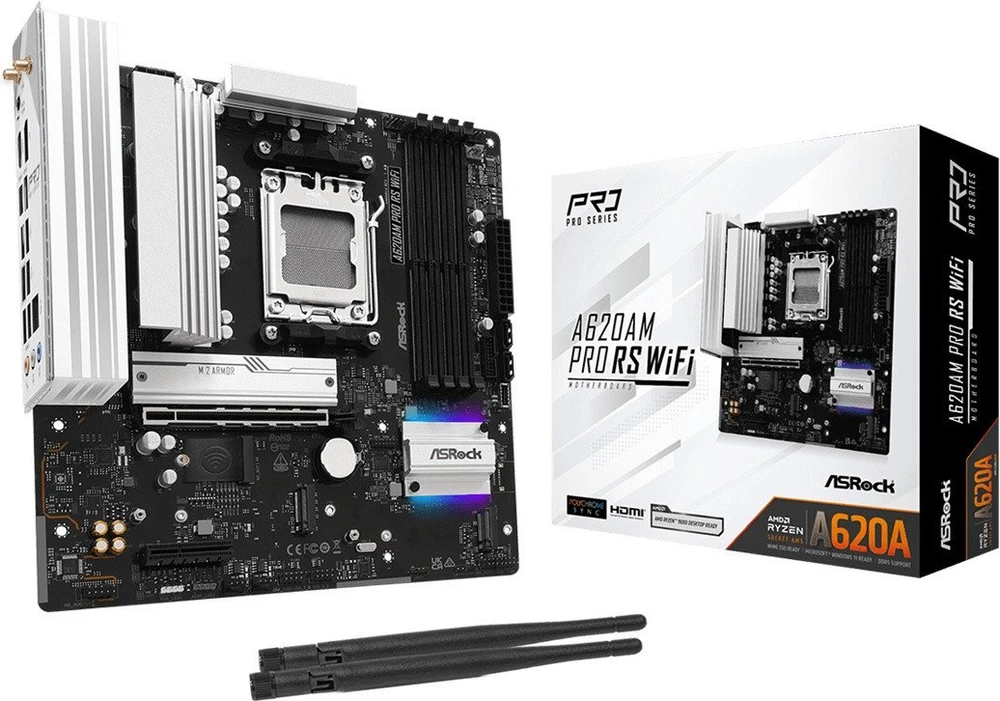 Asrock A620AM Pro RS WiFi AMD A620A Socket AM5 micro ATX