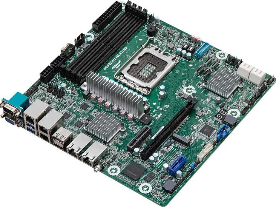 ASRock W680D4U-2L2T/G5 pagrindinė plokštė, micro-ATX, Lizdas 1700, vienguba, tik DDR5