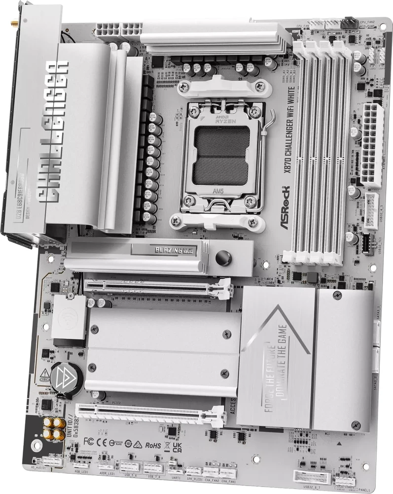 Pagrindinė plokštė ASRock X870 Challenger WiFi Baltas AM5 ATX HDMI/USB-C